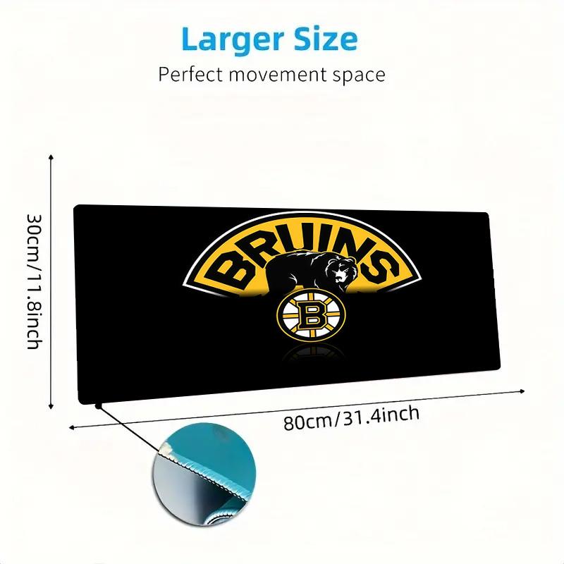 Boston Bruins2 Print Cushion Non-slip Laptop Tablet Big Mousepad XXL Mat Mini PC Playmat With Lock edge