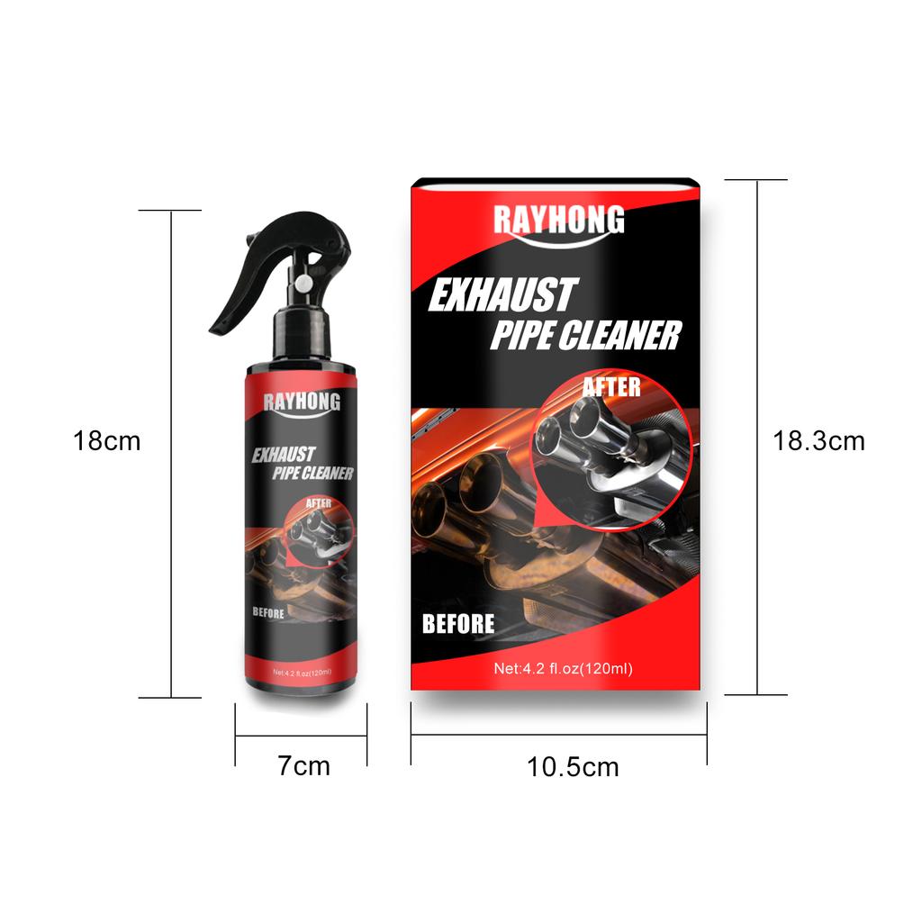 Auto-Auspuffrohrreiniger Metallpolitur Rostentferner 120ml Set Motorrad-Wartungswerkzeug Automobil-Detailing-Spray Glanz wiederherstellen