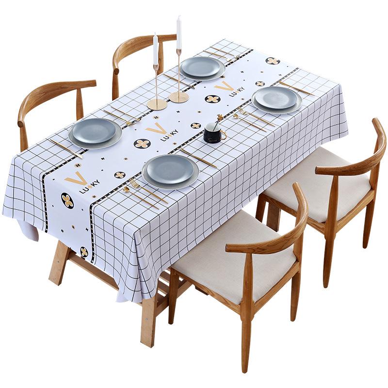 Tablecloth Fabric Waterproof, Anti-Scalding And Oil-Proof, Leave-In Rectangular Pvc Coffee Table Cloth, Dining Table Mat, Desk Student