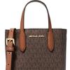 Michael Kors Vincent Logo Print Magnetic Closure Coated Canvas Shoulder Crossbody Mini Bag Women Handbags Dark-Brown 35F4G2VC0B-BROWN