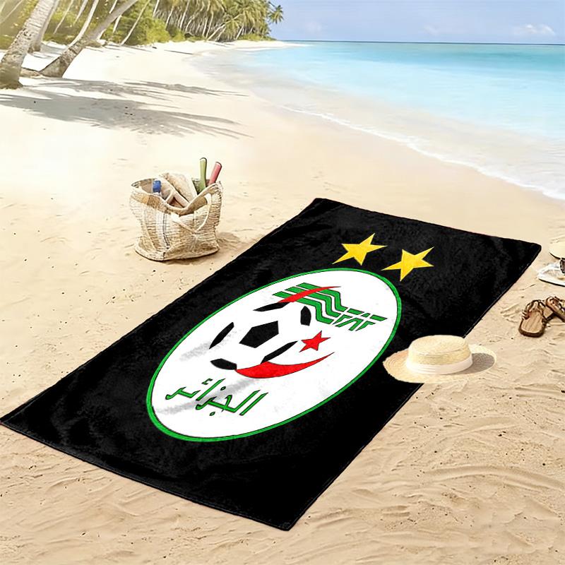 Algeria National Football Team Print Beach Towel, Large Soft Quick Dry Towel for Beach Camping Swimming