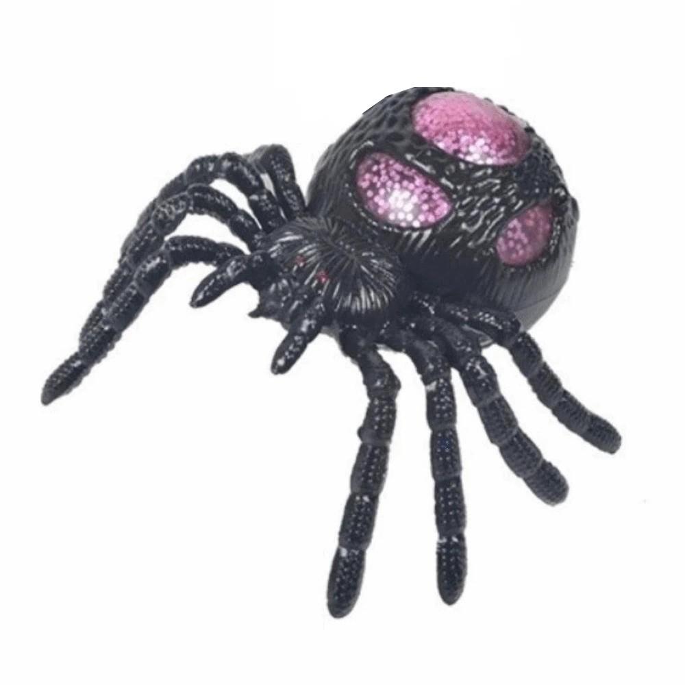 Novelty Black Spider Spoof Squeeze Toy Gold Glitter Filled Halloween Spider Squishy  Holiday Party