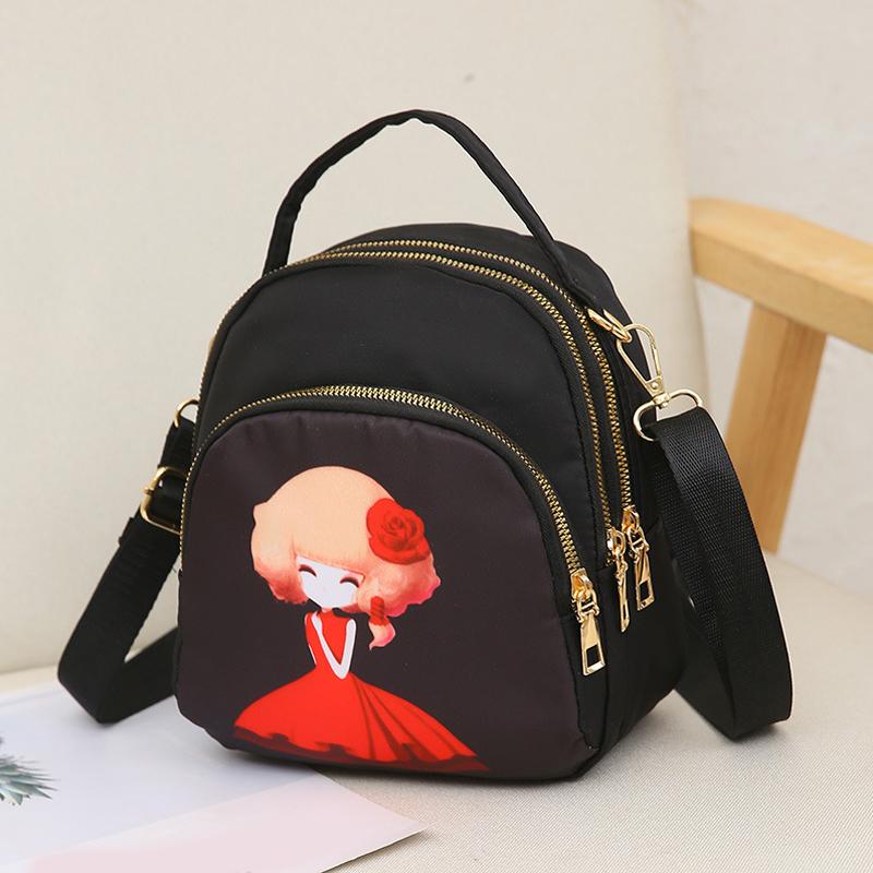 Three-purpose Ladies Shoulder Multi-Purpose Mini Small Backpack Oxford Cloth Messenger Bag