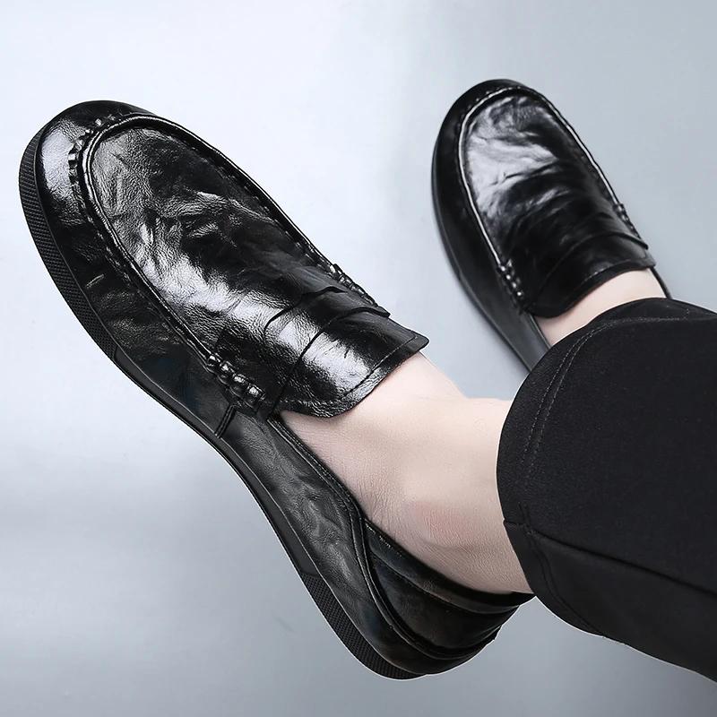 Men's Casual Leather Shoes Luxury Designers Outdoor Business Shoes High Quality Lightweight Comfortable Driving Shoe