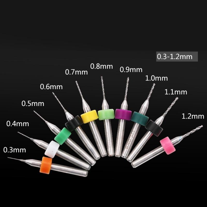 Accurate Craft Drilling Set of 10 Miniature Drill Bits for Circuit Boards and Detailed Engraving and Stone Jewelry Work