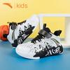 Anta Lightweight Comfortable Non-Slip Shock Absorbing Wear-Resistant Sweat-Absorbing Mid-Top Basketball Shoes Kids Sneaker White Black 312219952-2