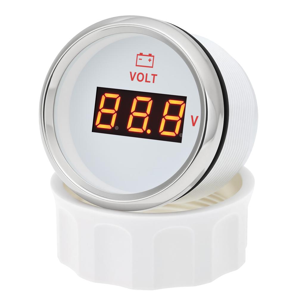 52mm Voltmeter Universal Electrical Car Truck 8-16V 18-32V 9-32V with Red Backlight 12V 24V for Car Boat