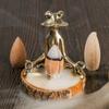 1 pz Bruciatore di incenso Rana in Ottone Scultura Animale Retrò Zen Meditare Ornamento da Tavolo Animale da Tè Tartaruga Rana Statuetta Solida Artigianato Regalo Deco Casa
