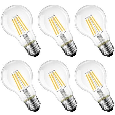 LVWIT LED-Glühbirnen, E26-Sockel, 1055LM, 8W Glühfadenlampe, A60, 2700K Warmweiß, Äquivalent zu 75W, Klar, Retro-Glühbirne, PSE-zertifiziert, Packung mit