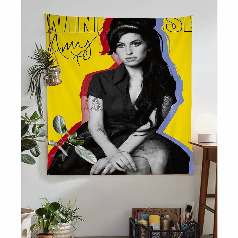 Amy WWinehouse Music Singer Movie Tapestry Art Printing Japanese Wall Tapestry Anime Wall Hanging Home Decor