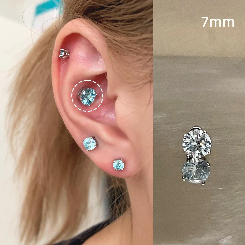 Blitz Zirkon Krallen Ohrstecker - Titanstahl, Schraubverschluss Luxus Muschel Ohrstecker für Damen