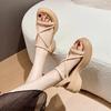 Women's Concise Sandals Platform Sole One-line Buckle Narrow Band Shoes Women Dress Roman Sponge Cake Base Zapatillas De Mujer