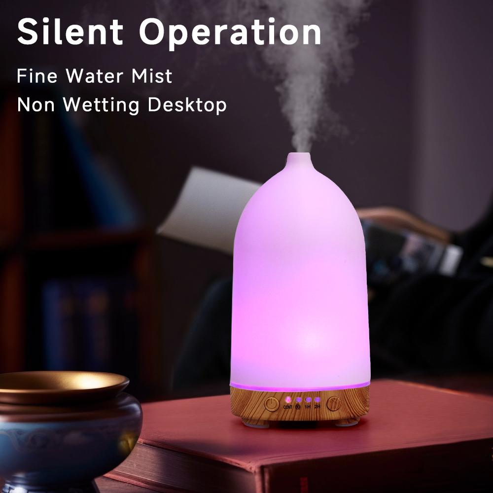 USB Aroma Diffuser 100ml Desktop Ultrasonic Air Humidifier with Colorful Night Light, Timing Function, Quiet for Home, Office