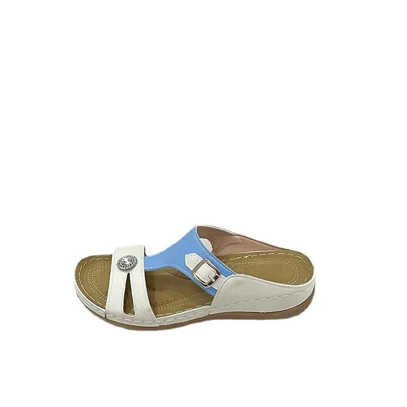 Shoes for Women 2024 High Quality Basic Women's Slippers Brand Crystal Daily Slippers Women Summer Open Toe Flat Women's Sandals