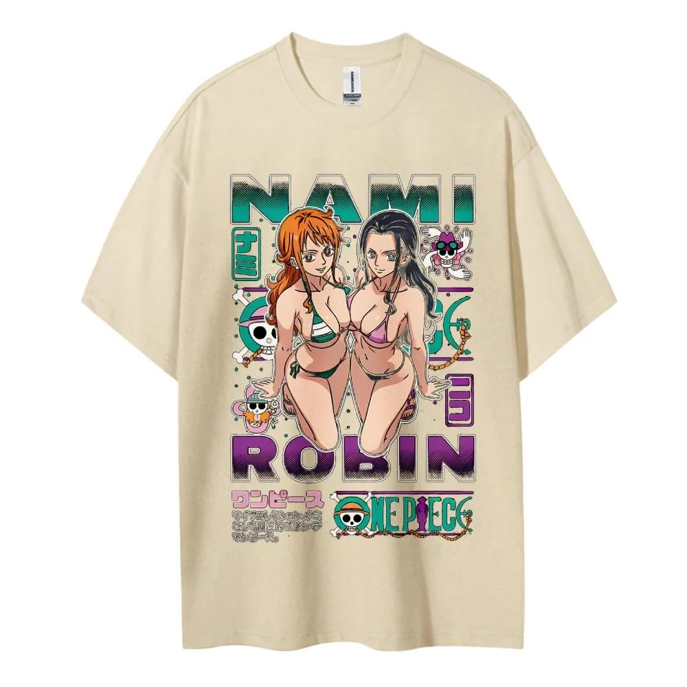 ONE PIECE T-shirt Herr Ren Bomull Vardaglig Rund Hals T-shirt Kortärmad Kläder Sommar Sport Vardaglig Kortärmad Topp