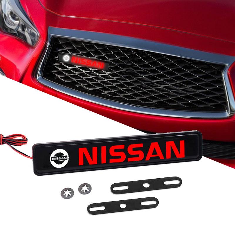 1 Stück Auto Dekoratives Licht LED Fronthaubengrill Emblem Abzeichen Dekoration für Nismo Nissan Juke Tiida Teana GTR 350Z 370Z 240SX Fairlady