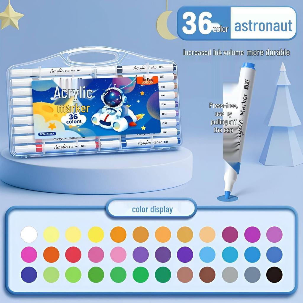 True Color Stackable Acrylic Markers - Non-Bleeding Watercolor Pens for Students and Kids