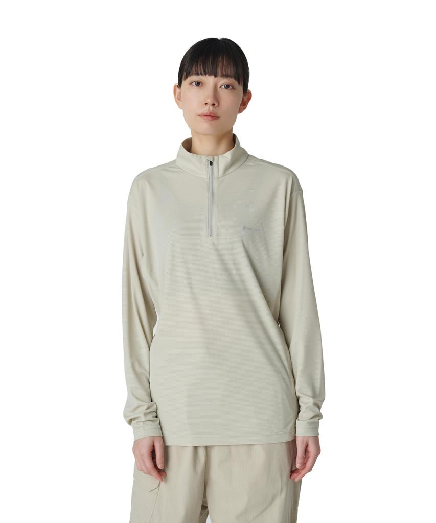 Snow Peak PE Power Dry Half Zip Pullover size XLIVORYSW-25SU013, perfect for festivals, camping, and outdoor activities