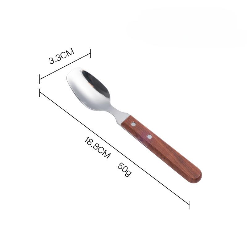

HANYANG новая посуда с деревянной ручкой, предметы домашнего обихода, маленькая ложка для супа из нержавеющей стали 304, вилка для стейка, десертная ложка, посуда