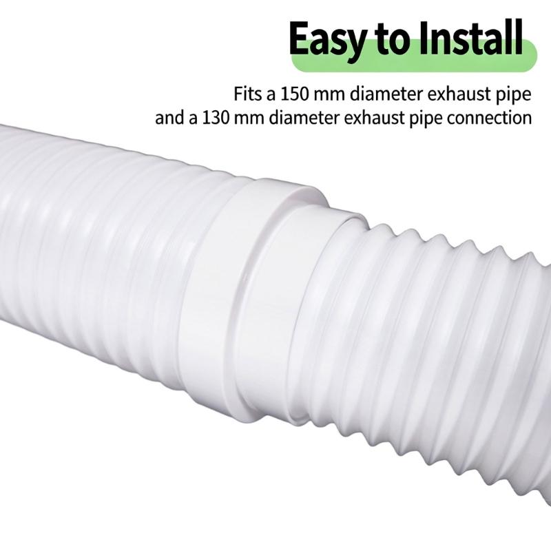 130mm To 150mm Portable Air Conditioner Hose Connector Adapter, White Stepped Exhaust Coupler for Replacement Installation and Extension Use
