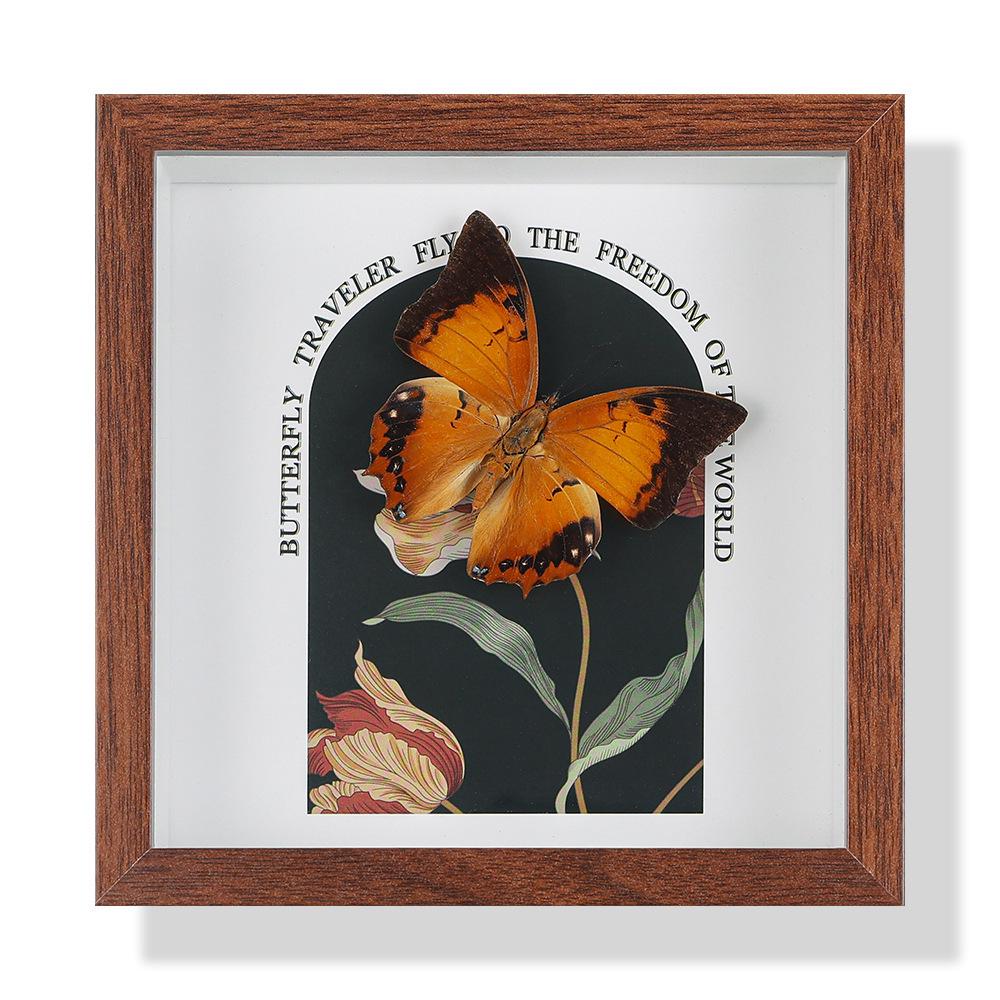 High-End Butterfly Specimen Photo Frame - Wooden Insect Decoration, Perfect for Home, Christmas, or Birthday Gifts