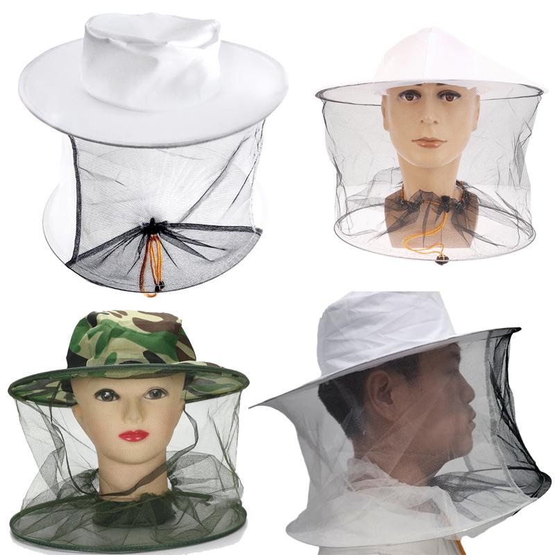 BeeKeeping Protective Bee Hat Anti Bee White Hat-Veil Combo Repellent Bee Cap Bug Mesh Mask Bee-keeping Protection Beekeeper