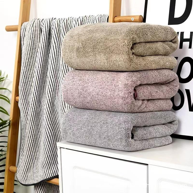 thicken Bamboo Charcoal Coral Velvet Bath Towel For Adult Soft Absorbent Quick-Drying Towel Home Bathroom Microfiber Towel Sets