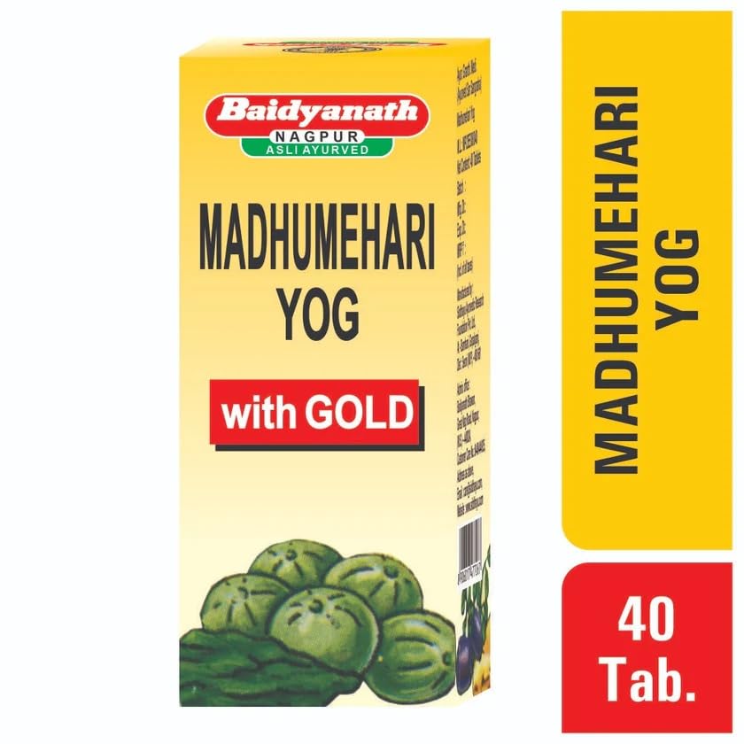 Baidyanath Asli Ayurved Madhumehari Yog With Gold 40 Tablets Natural Blood Sugar Support Ayurvedic