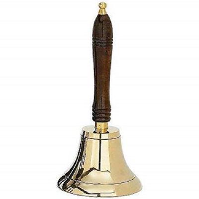 Large Heavy Solid Brass Loud Hand Call Bell for Weddings, Christmas, School  27.94 Cm Polished Brass