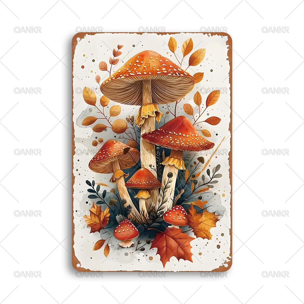 

Vintage Garden Art Poster Metal Tin Sign Ideal Gift x Inch Mushroom Gift Metal Signs for Backyard Bedroom Home Wall Decor 20x30cm（7.8x11.8inch）
