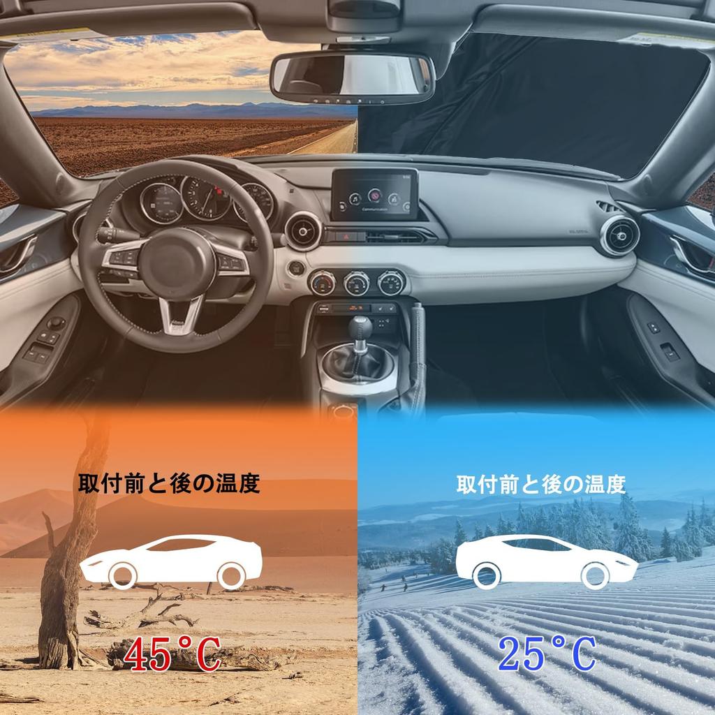 Hcilloend Sunshade for New Mazda Roadster RF ND Windshield Blackout Front Car Front UV Sun Storage Pouch Easy Car Interior Protection for Car Camping