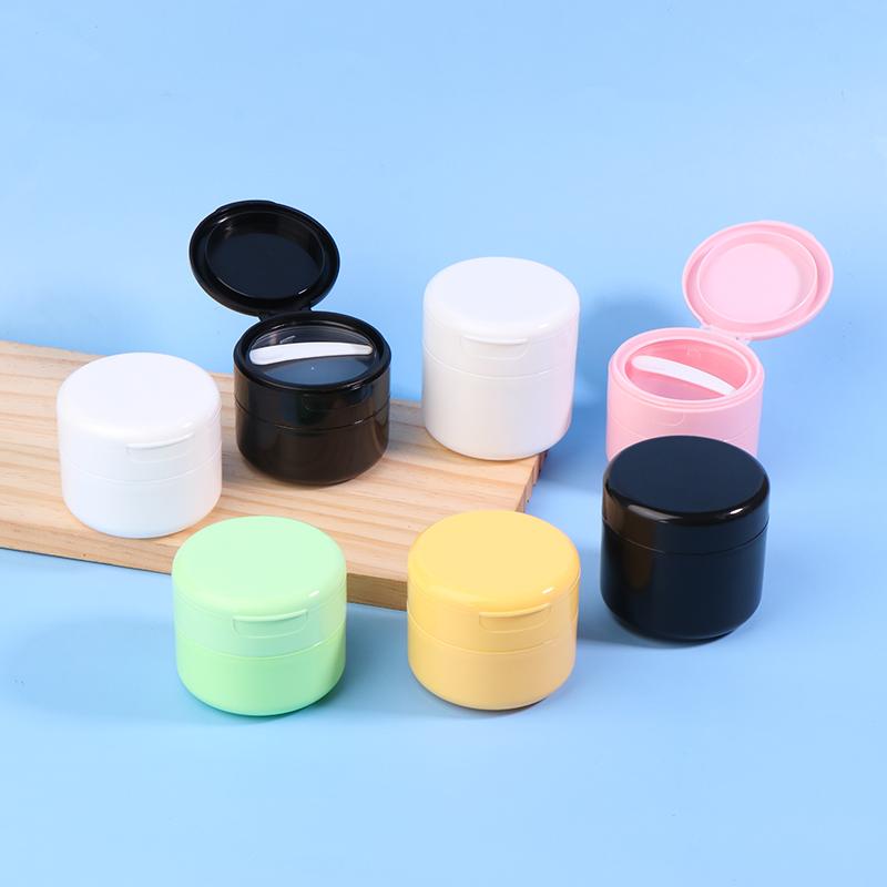100/150G Flip Cover With Spoon Refillable Bottles Empty Makeup Jar Pot Travel Face Cream Lotion Cosmetic Cotton Pad Container