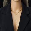 18K Gold Plated Dainty Chain Necklace , Adjustable Y-Necklace with Cross Tassel, Elegant Minimalist Jewelry for Women Daily Wear Gift