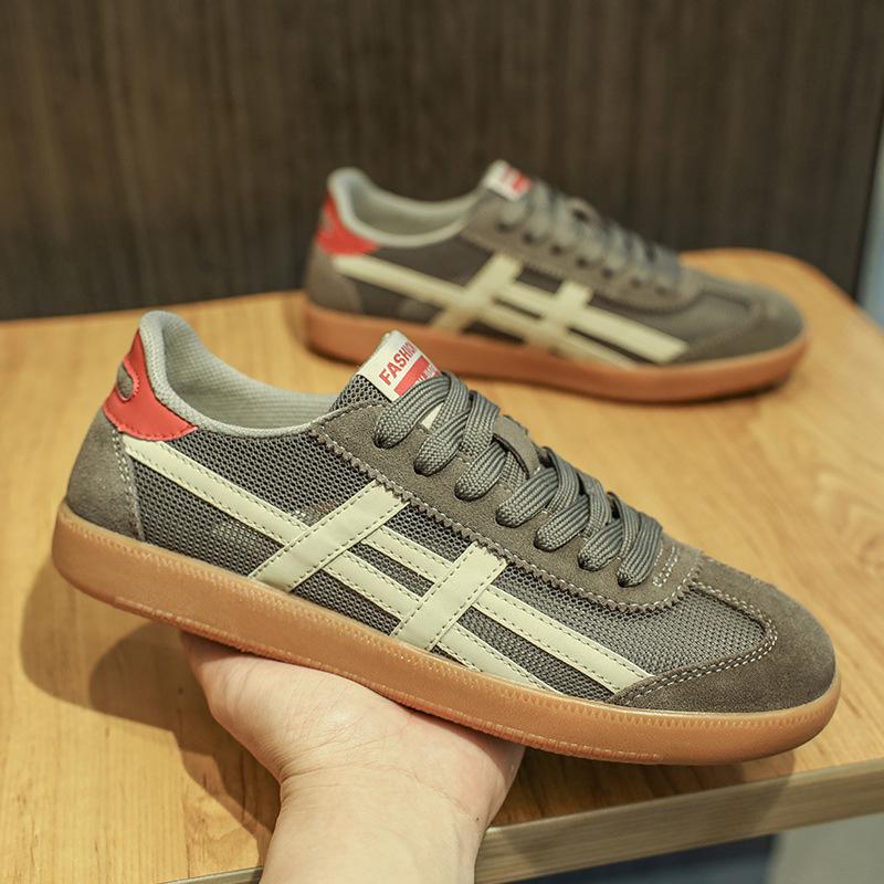 

Mesh breathable German training shoes men s 2025 leather versatile retro casual board shoes trendy sports training shoes men s shoes 44