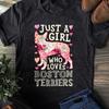 Floral Boston Terrier T-Shirt: Dog Lover Gift