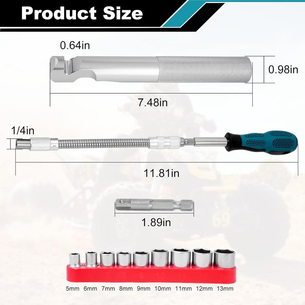 Universal Belt Changing Tool Kit For Polaris RZR - Complete Clutch Cover Removal Tool Set With Belt Change Tools For Polaris General, RZR 900/1000