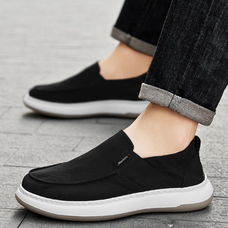 Man Shoes Summer Ice Silk Canvas Shoes 2025New Breathable Casual Shoes Fashion Sneaker for Men Slip-On Loafers Zapatillas Hombre