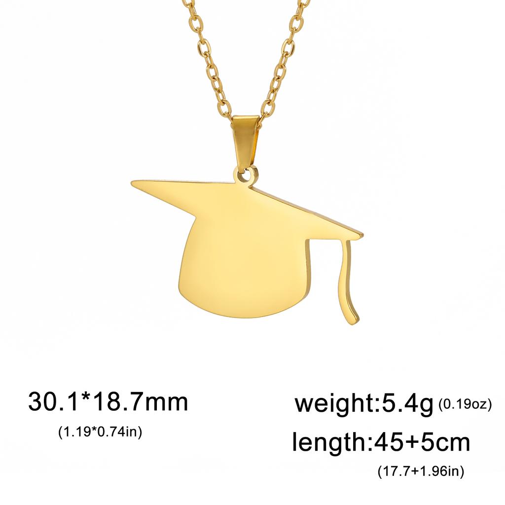 Cazador University Graduation Bachelor Cap Necklaces for Women Men Stainless Steel Anniversary Gift Necklace Jewelry 2026 New