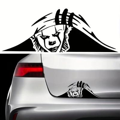 1PC Clown Peeping Car Stickers Auto Window Bumper Trunk Waterproof Vinyl Decals Self-adhesive Joker Funny Car Styling Decoration