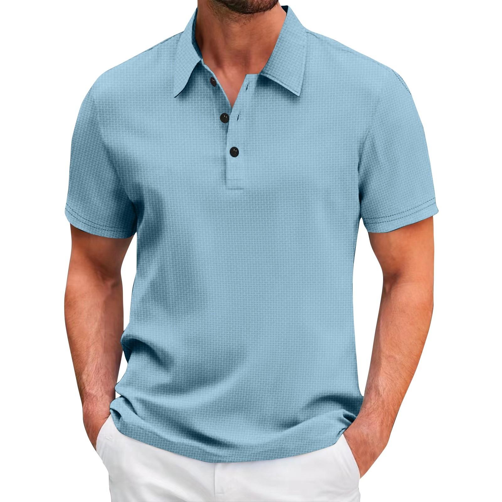 

Мужская весенняя однотонная рубашка с коротким рукавом и лацканами, мужская повседневная модная рубашка XXXL