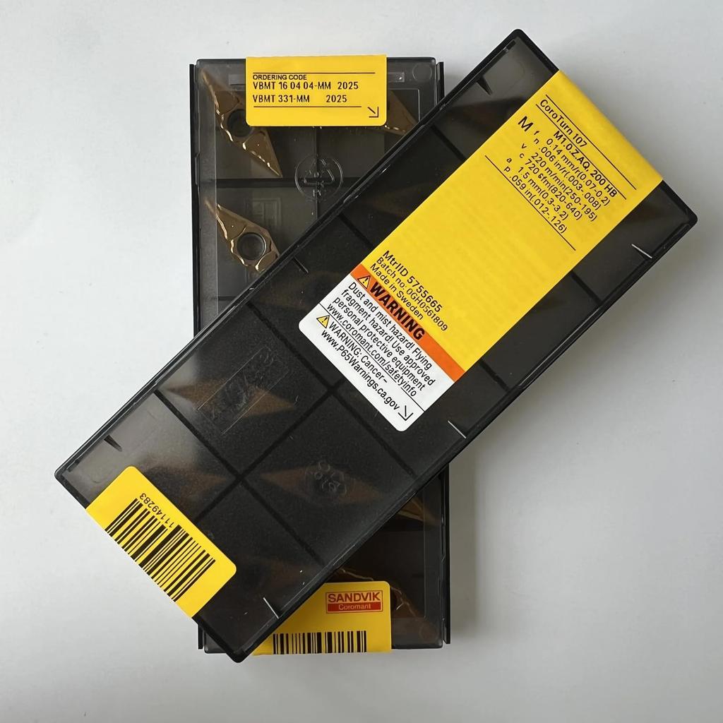 Original Sandvik / VBMT160404-MM 2025 /  CNC Lathe Carbide Blade 10 Pcs