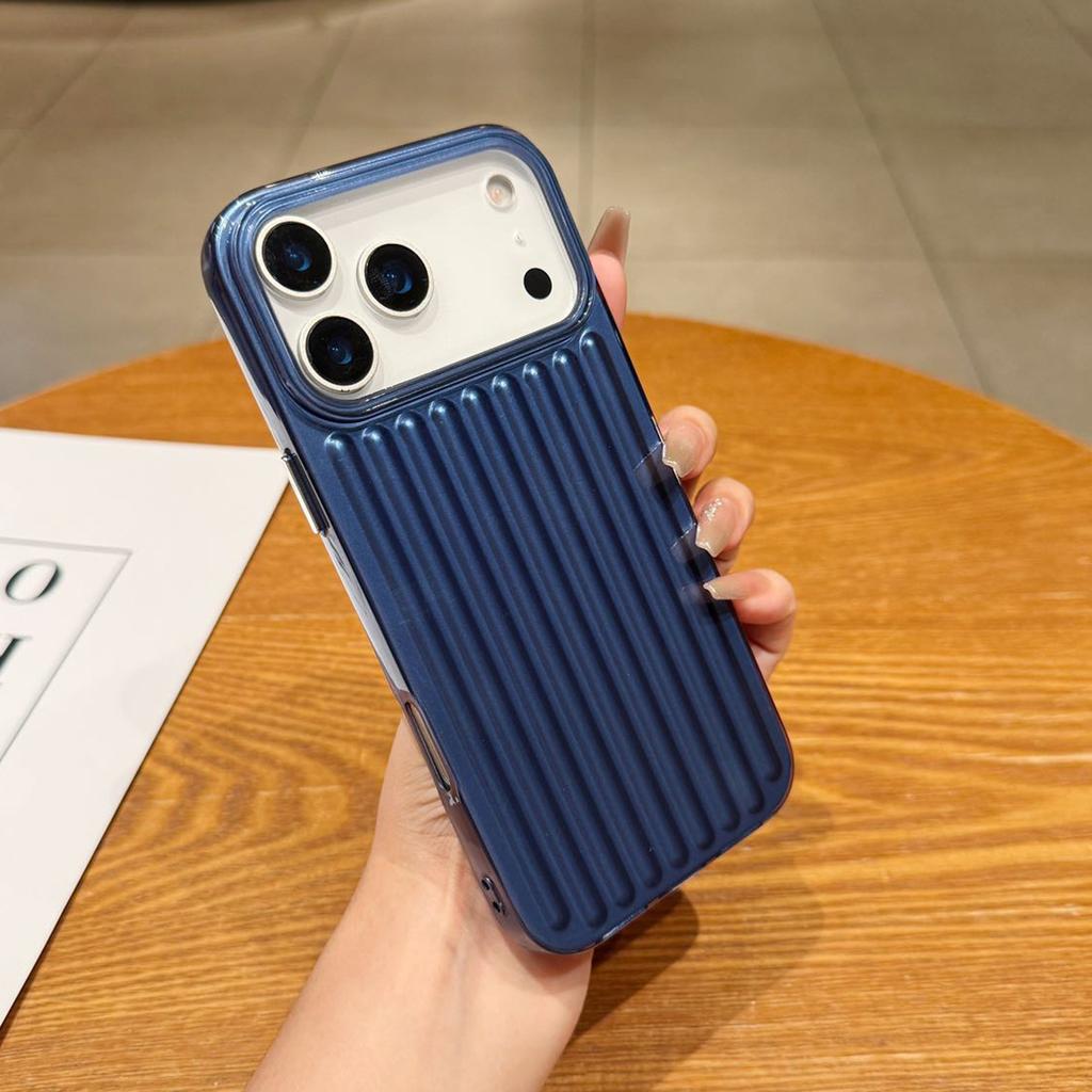 Large Hole Vertical Pattern Light Column Shell for Apple 17PROMAX Sweatproof TPU Fashionable Couple Temperament All-inclusive Mobile Phone Case