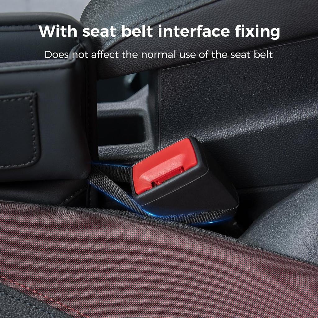 Car Seat Gap Filler Organizer Car Storage Organizer Car Accessories For Women/Men Interior Premium Leather Keeps Phone/Keys/Wallets (Black, 1 Pack)