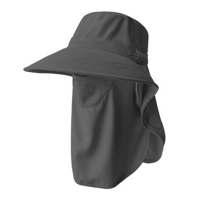 Sonnenhut Abnehmbarer Gesichtsschutz Schal 3-in-1 Übergroßer Sonnenschutzhut mit Anti-UV-Stoff Atmungsaktiv Pferdeschwanz-Öffnung Outdoor-Hut