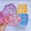 Clear Beaded Cube Squeeze Toy Anxiety Relief Sensory Stress Sugar Ball Soft Stretchy Cube Pinch Toy Home Office Relaxation Tool