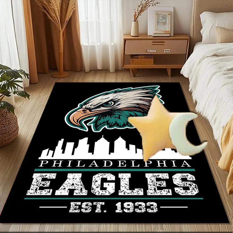 Philadelphia Eagles Teppich Spielteppich, Fußmatte für Schlafzimmer Wohnzimmer Eingangsbereich Teppich, Heimdeko Idee Geschenk für Weihnachten Geburtstag