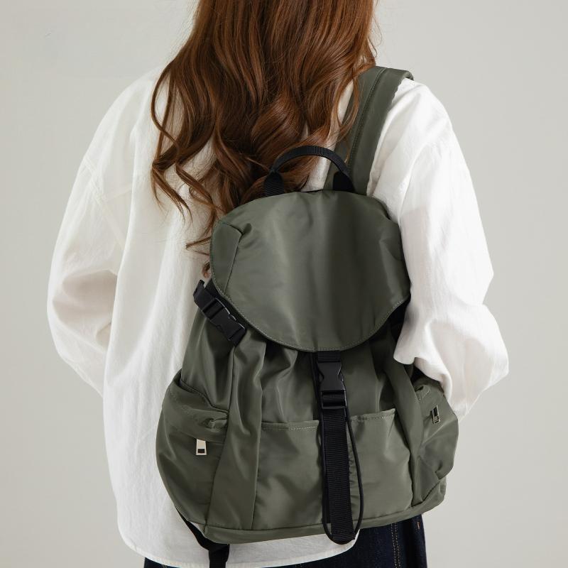 Korean Style Nyl Lightweight Backpack Women Large Capacity Multi Pocket Fashi Casual School Bag Texture Simple Storage Bags