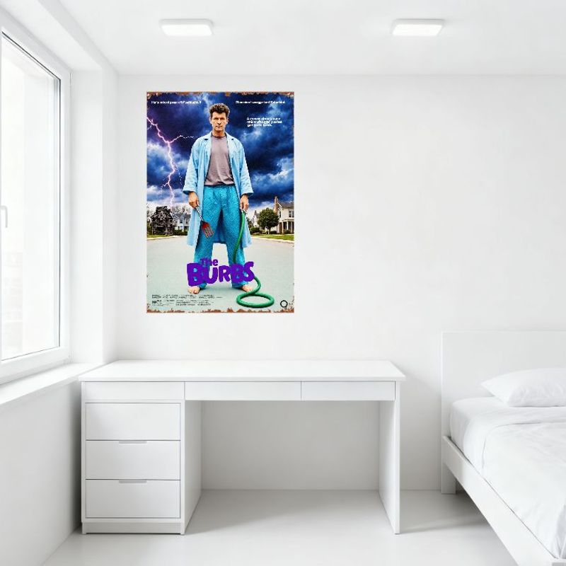 The Burbs Movie Poster Tin Sign Retro Metal Plaque Vintage Comedy Home Decor for Bar Man Cave Wall Art