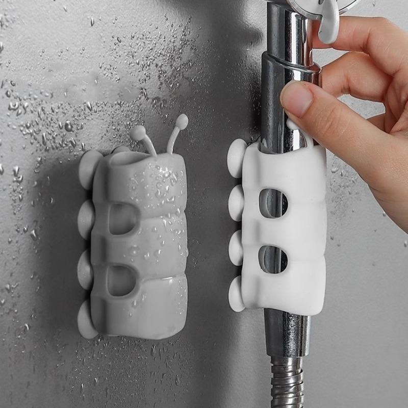 Přísavkové držáky Silikonový držák sprchové hlavice Opakovaně použitelný Odnímatelný Nástěnný úložný regál Pevná základna pro koupelnové doplňky