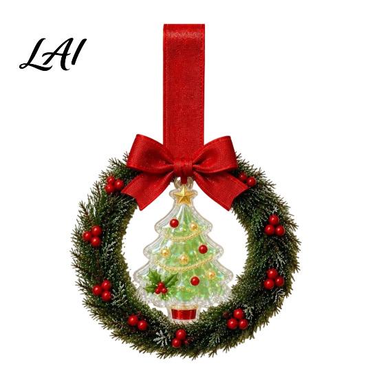 Versatile Seasonal Hanging Wreath Mini Christmas Door Handle Decoration Gingerbread/Angel/Bell/Snowman Artificial Pine Desktop Scenery with